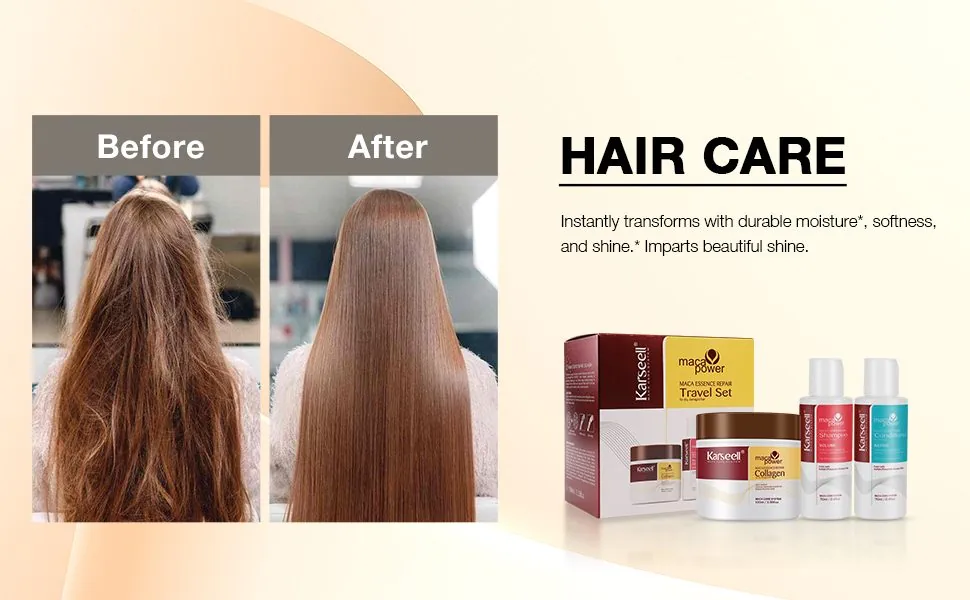 Karseell Collagen Hair Mask+Shampoo and Conditioner Travel Set