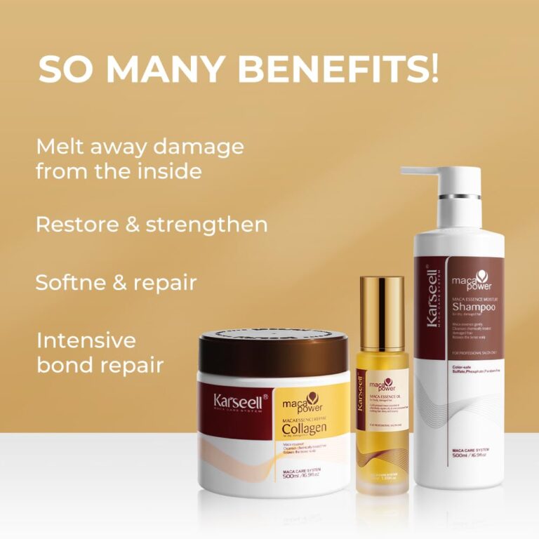 Karseell Collagen Hair Treatment Deep Repair Conditioning, Hair mask Shampoo and Argan Oil Set for Dry Damaged Hair All Hair Types (3)