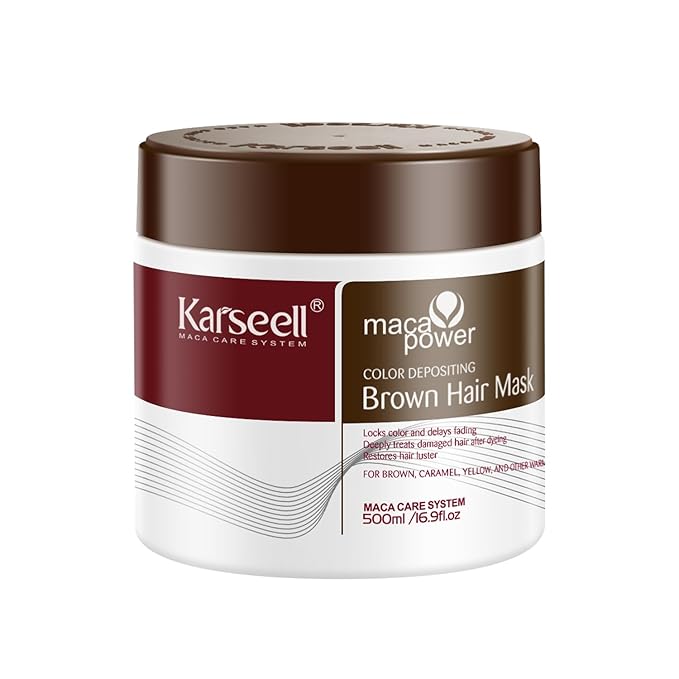 Karseell Hair Color Depositing Mask, Brown Conditioner for Colored and Bleached Hair