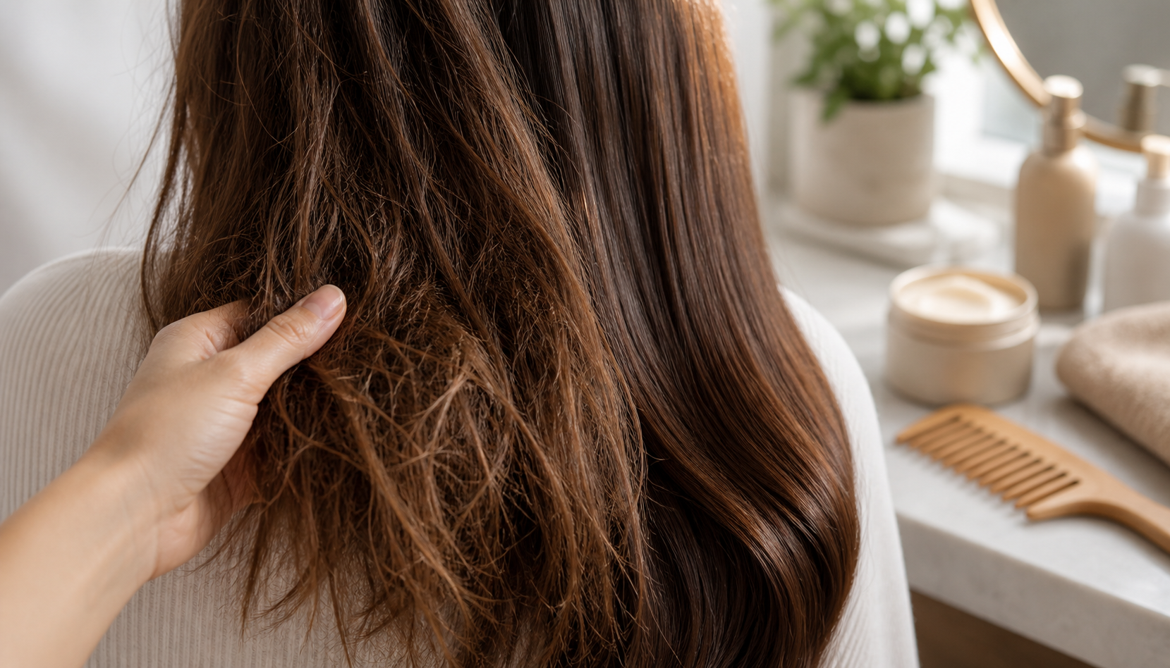 Hair Repair Treatment: What to Use for Breakage, Frizz, and Dryness - Hair Concern Scene