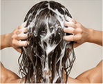 Cleansing wet hair