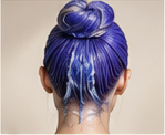 Blue hair mask left on hair