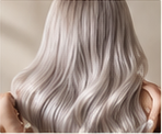 Smooth silver hair after rinsing