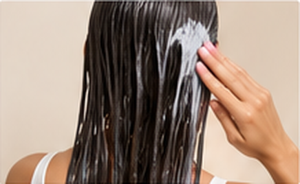 Hair mask applied to damp hair